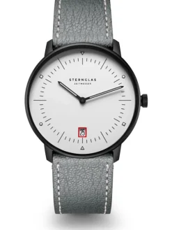 STERNGLAS Herrenuhren | Damenuhren-Naos Edition Bauhaus III weiß Capra hellgrau S01-NAB15-CA01