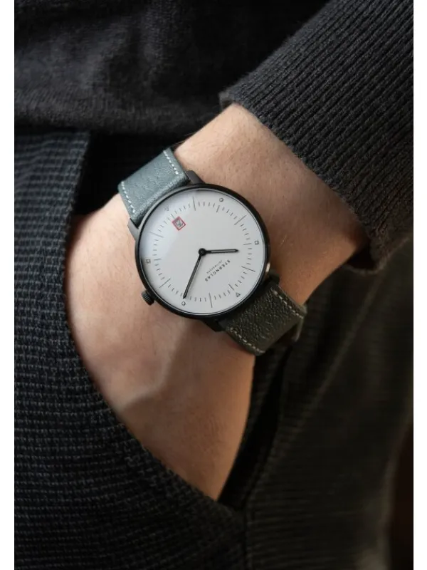 STERNGLAS Herrenuhren | Damenuhren-Naos Edition Bauhaus III weiß Capra hellgrau S01-NAB15-CA01