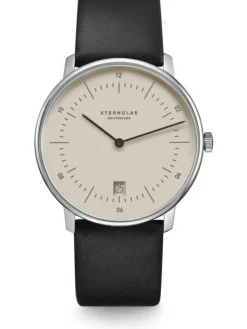 STERNGLAS Herrenuhren | Damenuhren-NAOS hellbraun silber Leder Premium schwarz S01-NA38-PR07