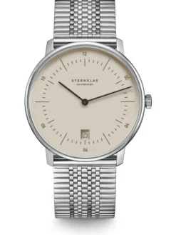 STERNGLAS Herrenuhren | Damenuhren-NAOS hellbraun silber SuperSlim S01-NA38-ME08