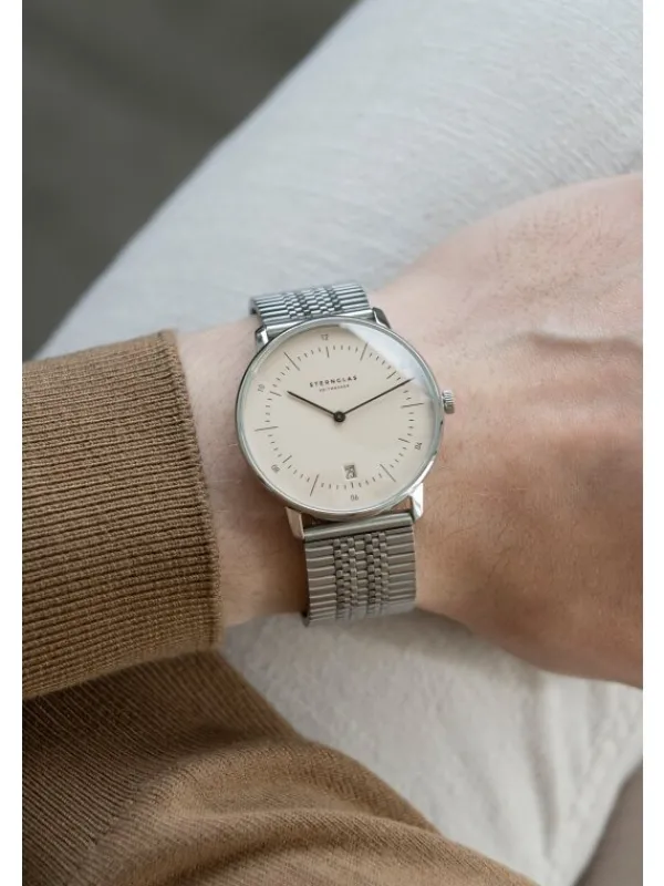 STERNGLAS Herrenuhren | Damenuhren-NAOS hellbraun silber SuperSlim S01-NA38-ME08