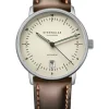STERNGLAS Herrenuhren | Damenuhren-NAOS PRO Automatik alabaster Band Bridle dunkelbraun S02-NP26-BR03