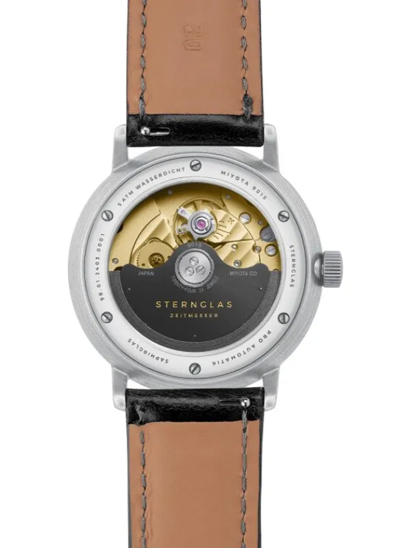 STERNGLAS Herrenuhren | Damenuhren-NAOS PRO Automatik alabaster Band Bridle schwarz S02-NP26-BR02