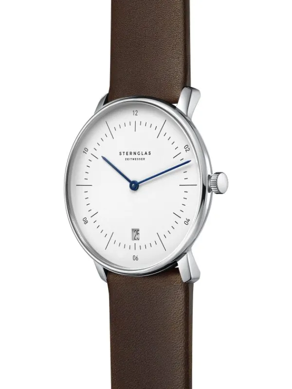 STERNGLAS Herrenuhren | Damenuhren-NAOS weiß braun Leder S01-NA01-PR04