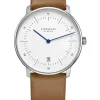 STERNGLAS Herrenuhren-NAOS weiß hellbraun Leder S01-NA01-PR01