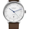 STERNGLAS Herrenuhren-NAOS XL Automatik weiß Premium dunkelbraun S02-NX01-PR04