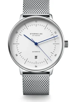 STERNGLAS Herrenuhren-NAOS XL Automatik weiß Milanaise S02-NX01-MI04