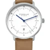 STERNGLAS Herrenuhren-NAOS XL Automatik weiß Band Premium braun S02-NX44-PR01