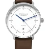 STERNGLAS Herrenuhren-NAOS XL Automatik weiß Band Premium dunkelbraun S02-NX44-PR04