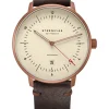 STERNGLAS Herrenuhren-NAOS XL Automatik bronze Alabaster Band Vintage mokka S02-NX42-VI17