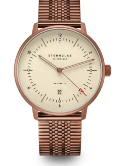 STERNGLAS Herrenuhren-NAOS XL Automatik Bronze Albaster 42mm Band Super Slim Bronze S02-NX42-ME10