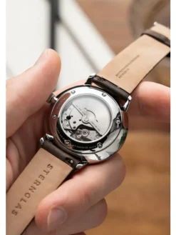 STERNGLAS Herrenuhren-NAOS XL Automatik weiß Premium dunkelbraun S02-NX01-PR04