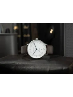 STERNGLAS Herrenuhren-NAOS XL Automatik weiß Band Premium dunkelbraun S02-NX44-PR04