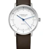 STERNGLAS Damenuhren-NAOS XS Automatik weiß Band Klassik braun S02-ND01-KL17