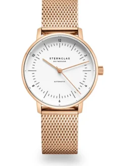 STERNGLAS Damenuhren-NAOS XS Automatik rosegoldf. Band Milanaise S02-ND13-MI09