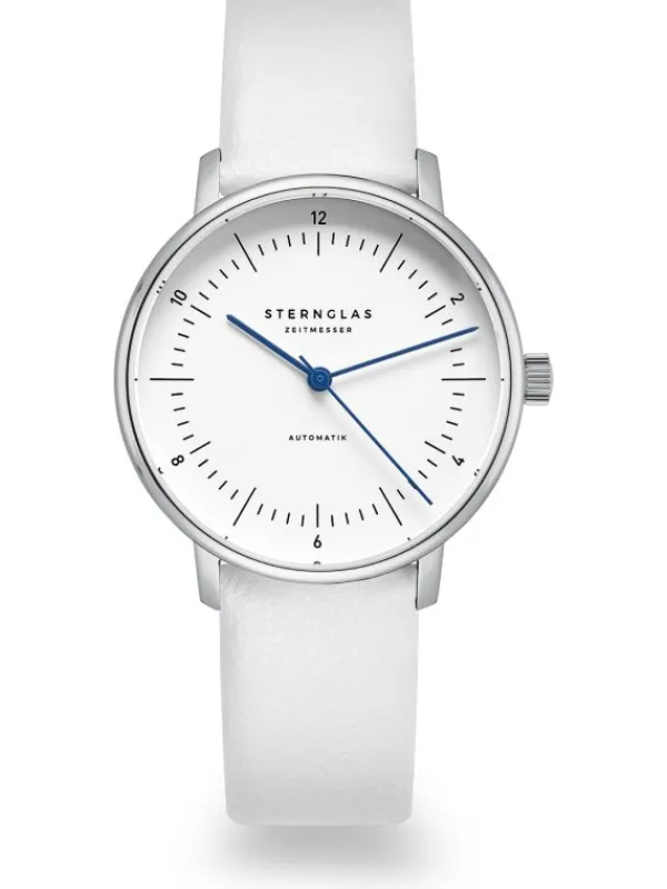 STERNGLAS Damenuhren-NAOS XS Automatik weiß Band Klassik weiß S02-ND01-KL12