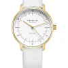 STERNGLAS Damenuhren-NAOS XS Automatik weiß goldf. Band Klassik weiß S02-ND02-KL13