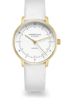 STERNGLAS Damenuhren-NAOS XS Automatik weiß goldf. Band Klassik weiß S02-ND02-KL13