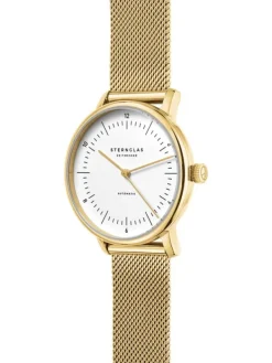 STERNGLAS Damenuhren-NAOS XS Automatik goldf. Band Milanaise S02-ND02-MI07