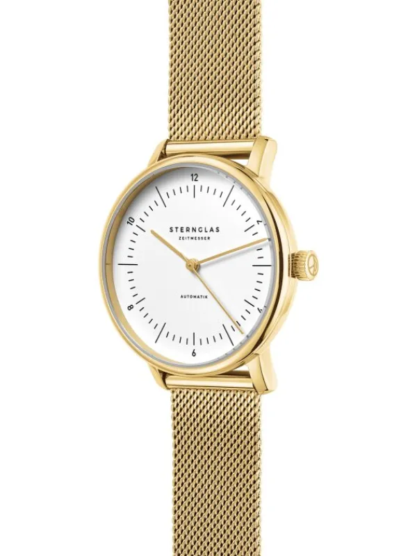STERNGLAS Damenuhren-NAOS XS Automatik goldf. Band Milanaise S02-ND02-MI07