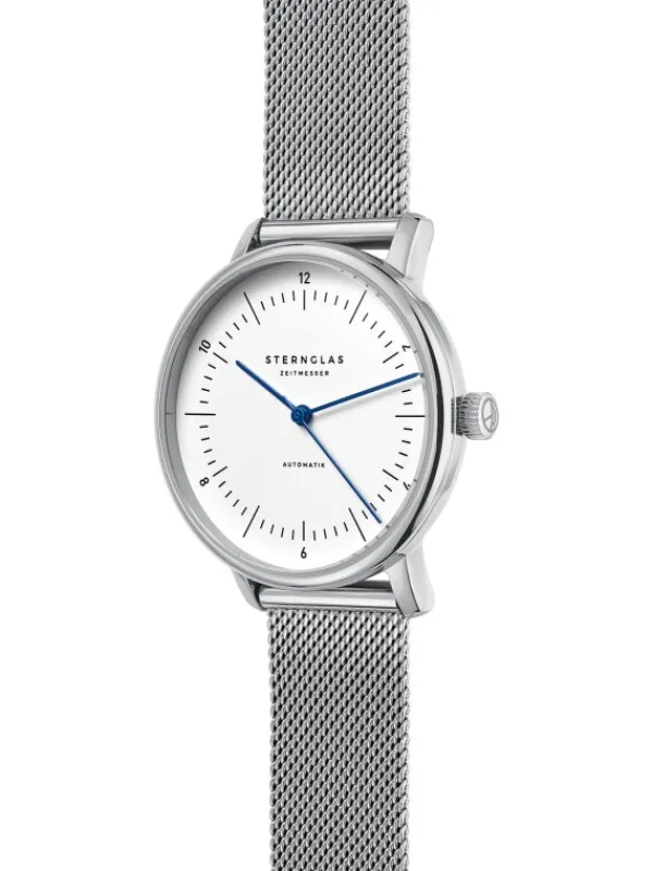STERNGLAS Damenuhren-NAOS XS Automatik Band Milanaise silber S02-ND01-MI01