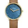STERNGLAS Damenuhren-NAOS XS Edition Perlmutt dunkelblau Leder camel S01-NDP07-KL07