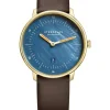 STERNGLAS Damenuhren-NAOS XS Edition Perlmutt dunkelblau Leder dunkelbraun S01-NDP07-KL18