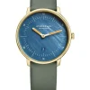 STERNGLAS Damenuhren-NAOS XS Edition Perlmutt dunkelblau Leder salbei S01-NDP07-KL09