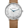 STERNGLAS Damenuhren-NAOS XS Edition Perlmutt weiß Leder camel S01-NDP01-KL04
