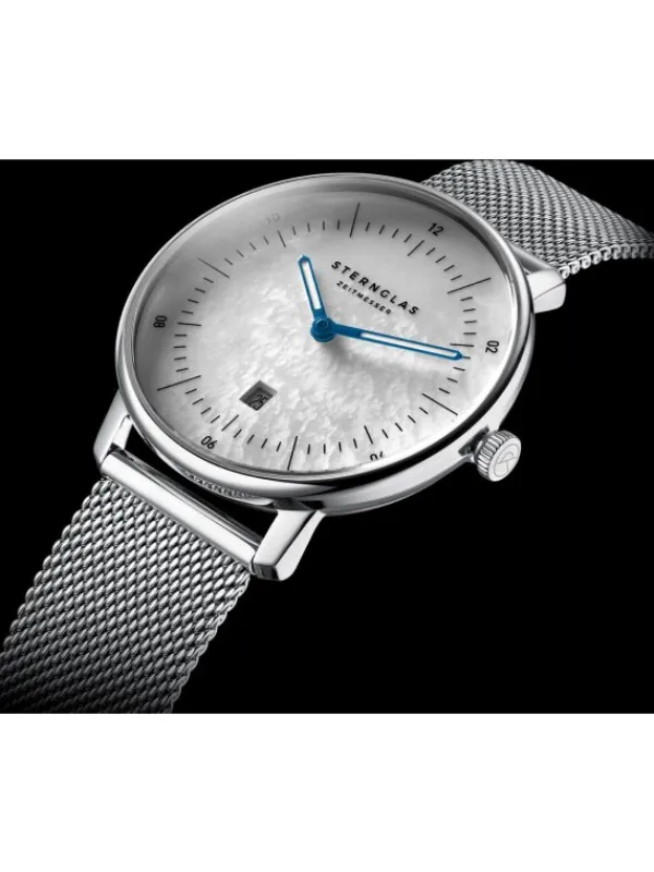 STERNGLAS Damenuhren-NAOS XS Edition Perlmutt weiß Milanaise S01-NDP01-MI01