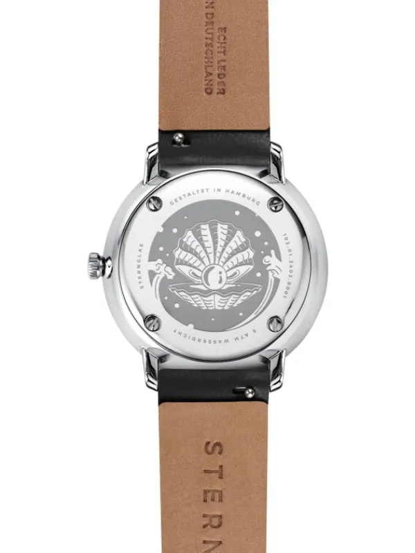 STERNGLAS Damenuhren-NAOS XS Edition Perlmutt weiß Leder schwarz S01-NDP01-KL05