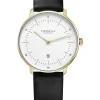 STERNGLAS Damenuhren-NAOS XS goldf. schw. Leder S01-ND02-KL08