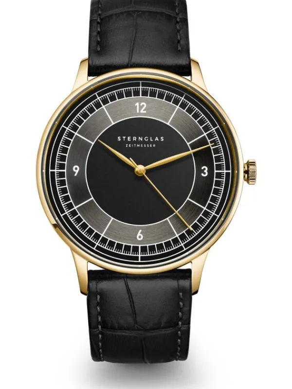 STERNGLAS Herrenuhren-SEDIUS schwarz gold / Heritage schwarz S01-SD04-HE03