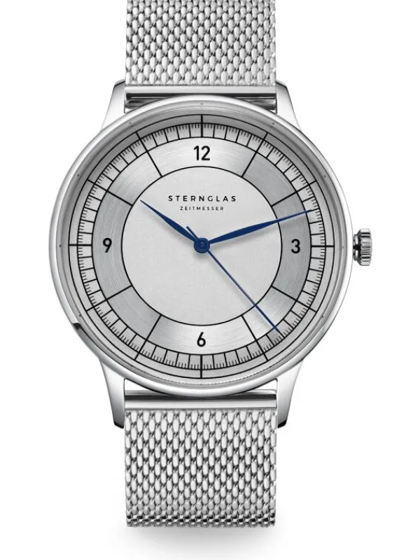 STERNGLAS Herrenuhren | Damenuhren-SEDIUS weiß silber / Milanaise 20 silber S01-SD01-MI04