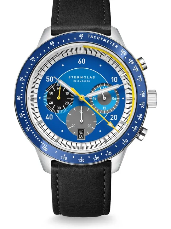 STERNGLAS Herrenuhren-TACHYMETER 2.0 dunkelblau Modena schwarz S01-TM06-MO01