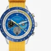 STERNGLAS Herrenuhren-TACHYMETER 2.0 dunkelblau silber Band signalgelb S01-TM06-FI01