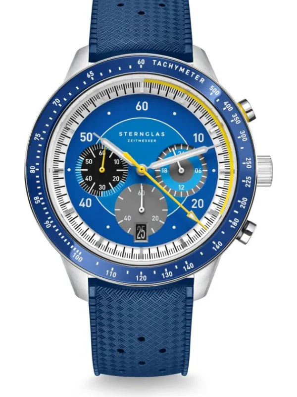 STERNGLAS Herrenuhren-TACHYMETER 2.0 dunkelblau Band Kautschuk dunkelblau S01-TM06-KA05