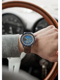 STERNGLAS Herrenuhren-TACHYMETER 2.0 dunkelblau Modena dunkelbraun S01-TM06-MO23
