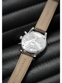 STERNGLAS Herrenuhren-TACHYMETER 2.0 dunkelblau Modena dunkelbraun S01-TM06-MO23