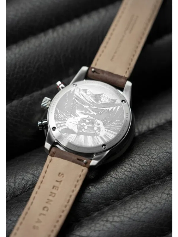 STERNGLAS Herrenuhren-TACHYMETER 2.0 dunkelblau Modena dunkelbraun S01-TM06-MO23