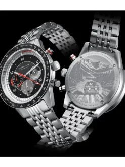 STERNGLAS Herrenuhren-TACHYMETER 2.0 schwarz Metallarmband S01-TM03-ME14