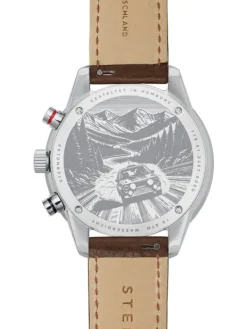 STERNGLAS Herrenuhren-TACHYMETER 2.0 schwarz Band Modena dunkelbraun S01-TM03-MO23