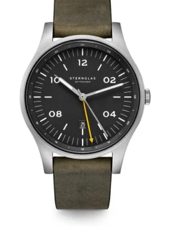 STERNGLAS Herrenuhren-TAIGA GMT Leder Vintage S01-TA11-VI18