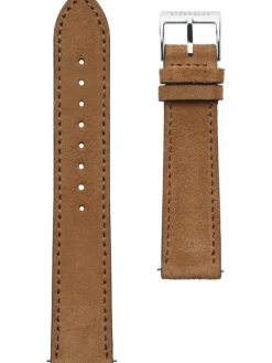 STERNGLAS Zubehör-Wildleder 20mm braun silber Schließe poliert S03-WL01