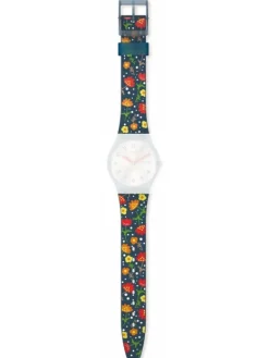 SWATCH Uhrenarmbänder-Ersatzband f. ASO28N704 - ESSENCE OF FLOWER / SILICONE S ASO28N704