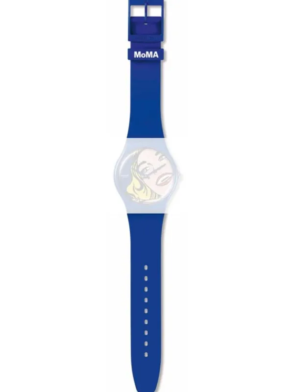 SWATCH Uhrenarmbänder-Ersatzband f. ASUOZ352 - GIRL BY ROY LICHTENSTEIN / SIL ASUOZ352