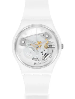 SWATCH Damenuhren-SPOT TIME WHITE SO31W102