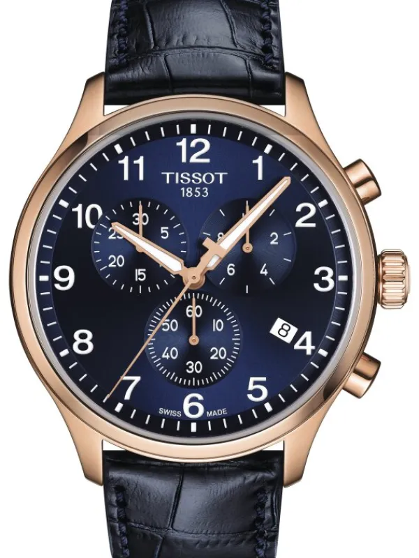 TISSOT Herrenuhren-CHRONO XL CLASSIC Blau Leder T116.617.36.042.00