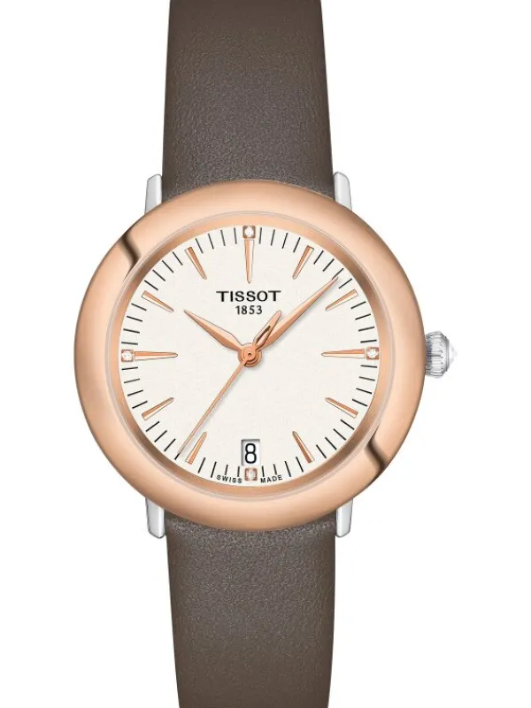 TISSOT Damenuhren-GLENDORA/LR/Q/ORR18/CUIR GRIS/ T929.210.46.266.00