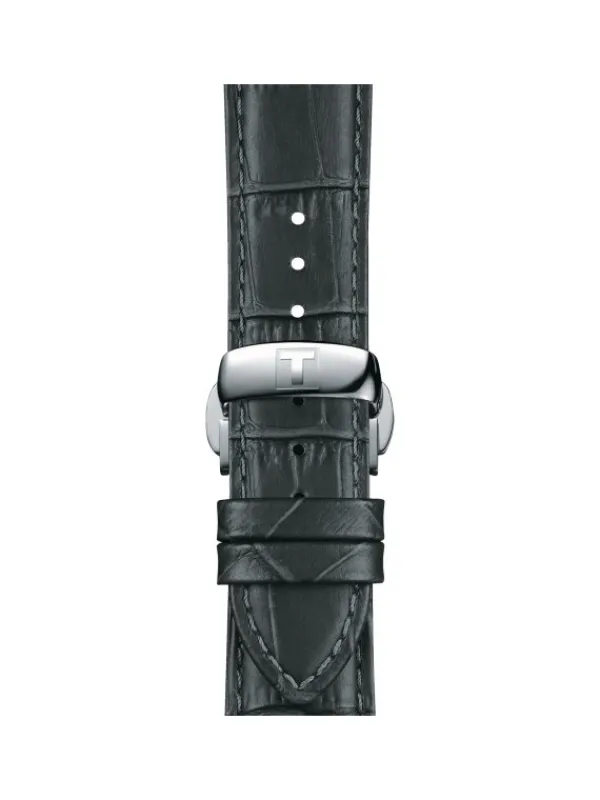 TISSOT Uhrenarmbänder-Original Lederarmband grau Bandanstoß 21 mm T85.2.0.45.750